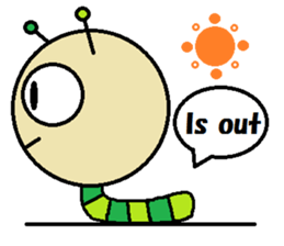 Big green caterpillar of the face sticker #3219573