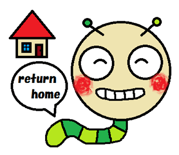 Big green caterpillar of the face sticker #3219574