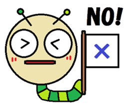 Big green caterpillar of the face sticker #3219576