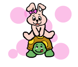 The house of a rabbit & a tortoise sticker #3219899