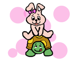 The house of a rabbit & a tortoise sticker #3219899