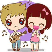 The sweet newlywed couple sticker #3221748