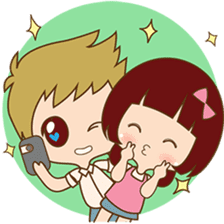 The sweet newlywed couple sticker #3221753