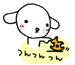 Lonely white dog. sticker #3222288