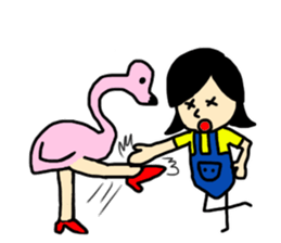 beautiful leg flamingo sticker #3225172