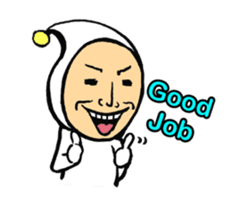 Middle-aged dressed in white (English) sticker #3229579