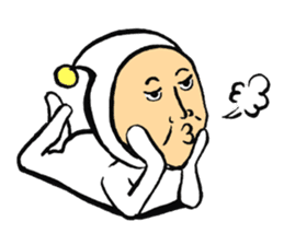 Middle-aged dressed in white (English) sticker #3229580