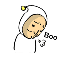 Middle-aged dressed in white (English) sticker #3229583