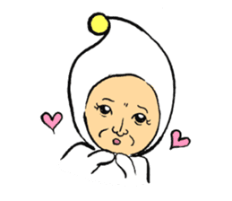 Middle-aged dressed in white (English) sticker #3229585