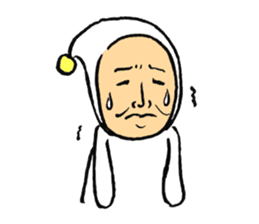 Middle-aged dressed in white (English) sticker #3229586