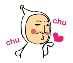 Middle-aged dressed in white (English) sticker #3229588