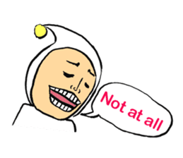 Middle-aged dressed in white (English) sticker #3229590