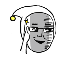 Middle-aged dressed in white (English) sticker #3229591