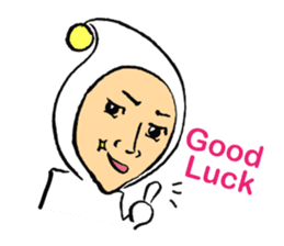 Middle-aged dressed in white (English) sticker #3229592