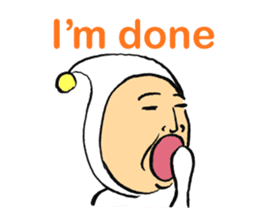 Middle-aged dressed in white (English) sticker #3229593