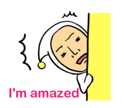 Middle-aged dressed in white (English) sticker #3229594