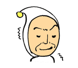 Middle-aged dressed in white (English) sticker #3229595