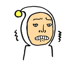 Middle-aged dressed in white (English) sticker #3229598