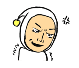 Middle-aged dressed in white (English) sticker #3229600