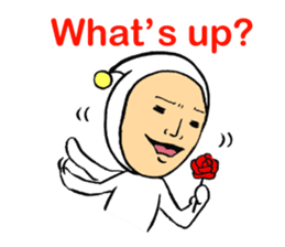 Middle-aged dressed in white (English) sticker #3229601