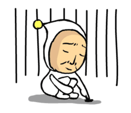 Middle-aged dressed in white (English) sticker #3229602