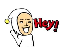 Middle-aged dressed in white (English) sticker #3229604