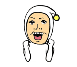 Middle-aged dressed in white (English) sticker #3229605