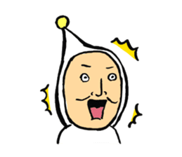 Middle-aged dressed in white (English) sticker #3229607