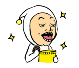 Middle-aged dressed in white (English) sticker #3229608