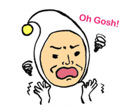 Middle-aged dressed in white (English) sticker #3229612