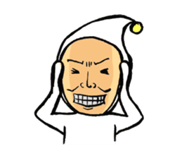 Middle-aged dressed in white (English) sticker #3229614