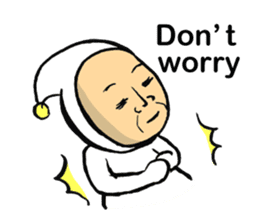 Middle-aged dressed in white (English) sticker #3229615