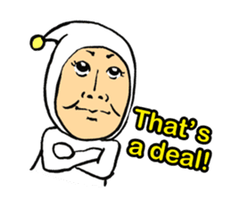 Middle-aged dressed in white (English) sticker #3229616