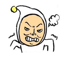 Middle-aged dressed in white (English) sticker #3229617