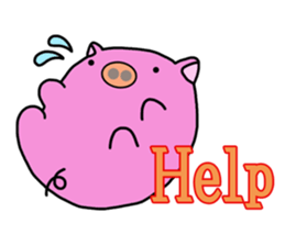 Round pig sticker #3229991