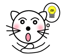 Leisurely white cat sticker #3231714