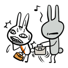 Train commuting rabbit sticker #3232916