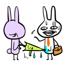 Train commuting rabbit sticker #3232917