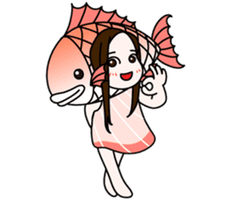 [2nd dish] Swim! Tai-musume (Sea Bream) sticker #3235419