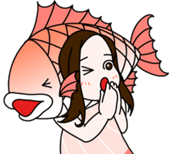 [2nd dish] Swim! Tai-musume (Sea Bream) sticker #3235436