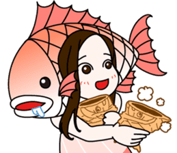 [2nd dish] Swim! Tai-musume (Sea Bream) sticker #3235439
