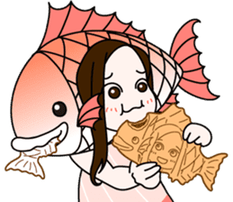 [2nd dish] Swim! Tai-musume (Sea Bream) sticker #3235441