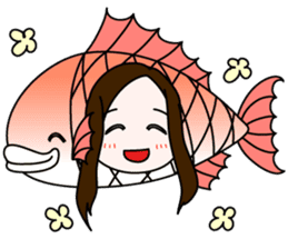 [2nd dish] Swim! Tai-musume (Sea Bream) sticker #3235450