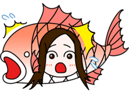 [2nd dish] Swim! Tai-musume (Sea Bream) sticker #3235452