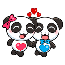 Cute Valentine Panda Couple sticker #3237139