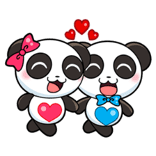 Cute Valentine Panda Couple sticker #3237139
