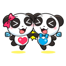 Cute Valentine Panda Couple sticker #3237140