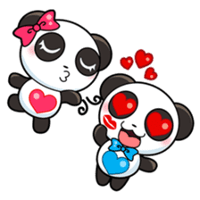 Cute Valentine Panda Couple sticker #3237143
