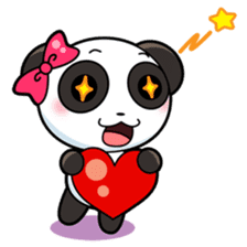 Cute Valentine Panda Couple sticker #3237144
