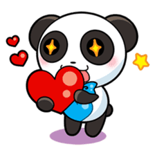 Cute Valentine Panda Couple sticker #3237145